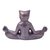 Brass sculpture, 'Full Lotus Cat Yoga' - Hand Cast Brass Yoga Themed Cat Sculpture (image 2e) thumbail