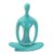 Brass sculpture, 'Morning Meditation in Green' - Hand Painted Brass Mediation Sculpture from Thailand (image 2a) thumbail