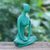 Brass sculpture, 'Morning Meditation in Green' - Hand Painted Brass Mediation Sculpture from Thailand (image 2b) thumbail