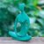 Brass sculpture, 'Morning Meditation in Green' - Hand Painted Brass Mediation Sculpture from Thailand (image 2c) thumbail