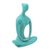 Brass sculpture, 'Morning Meditation in Green' - Hand Painted Brass Mediation Sculpture from Thailand (image 2d) thumbail