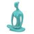 Brass sculpture, 'Morning Meditation in Green' - Hand Painted Brass Mediation Sculpture from Thailand (image 2e) thumbail