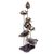 Steel tealight holder, 'Lotus Harmony' - Antiqued Steel and Glass Lotus Flower Tealight Holder (image 2a) thumbail