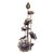 Steel tealight holder, 'Lotus Harmony' - Antiqued Steel and Glass Lotus Flower Tealight Holder (image 2d) thumbail