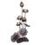 Steel tealight holder, 'Lotus Harmony' - Antiqued Steel and Glass Lotus Flower Tealight Holder (image 2e) thumbail