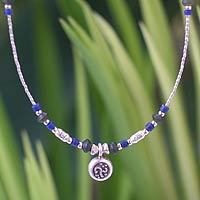 Jade and lapis choker,