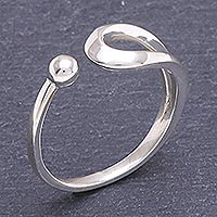 Sterling silver wrap ring, 'Half Orbit' - Hand Crafted Sterling Silver Wrap Ring