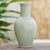 Celadon ceramic vase, 'Blooming Season' - Celadon Ceramic Floral-Motif Vase thumbail