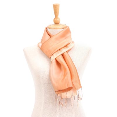 Rayon blend scarf, 'Milk Tea' - Hand Crafted Rayon and Silk Blend Scarf