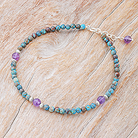 Featured review for Jasper and amethyst beaded anklet, Barefoot Charm