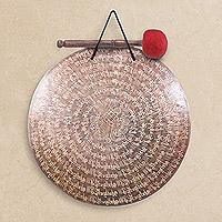 Brass alloy gong, 'Mantra' - Artisan Crafted Brass Alloy Gong
