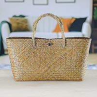 Natural fiber handbag, 'Gracious Nature' - Handwoven Natural Fiber Handbag from Thailand