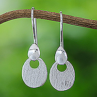 Sterling silver dangle earrings, 'Nouvelle Glamour' - Sterling Silver Modern Dangle Earrings Crafted in Thailand