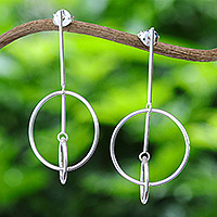 Sterling silver dangle earrings, 'Endless Pendulum' - Pendulum Sterling Silver Dangle Earrings from Thailand