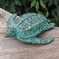 Recycled paper sculpture, 'Eco Turtle' - Eco-Friendly Recycled Paper Turtle Sculpture from Thailand