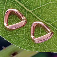 Rose gold-plated stud earrings, 'Triangles of Sweetness' - High-Polished Triangle 18k Rose Gold-Plated Stud Earrings