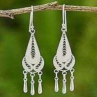 Sterling silver filigree earrings Cycles Thailand