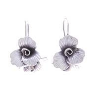 Silver drop earrings, 'Blooming Wonder' - Spring-Themed Floral Silver Drop Earrings from Thailand