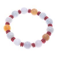Jade and carnelian beaded stretch bracelet, 'Honey Charm' - Colorful Bohemian Jade and Carnelian Beaded Stretch Bracelet