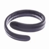 Leather cuff bracelet, 'Embrace Sophistication' - Adjustable Unisex Leather Cuff Bracelet Hand-Dyed Black