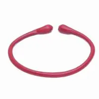 Leather cuff bracelet, 'Red Essential' - Handcrafted Red Adjustable Minimalist Leather Cuff Bracelet
