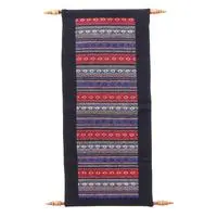 Cotton wall hanging, 'Pleasant Glory' - Folk Art-Themed Patterned Cotton Wall Hanging from Thailand