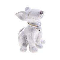 Ceramic statuette, 'Proud Paws' - Inspirational Painted Bull Terrier Puppy Ceramic Statuette