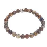 Labradorite beaded stretch bracelet, 'Casual Flair' - Bohemian Handmade Labradorite Beaded Stretch Bracelet