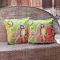 Cotton cushion covers Elephant s Reminiscences pair Thailand