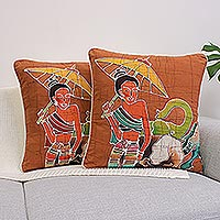 Cotton cushion covers Grace and Power pair Thailand