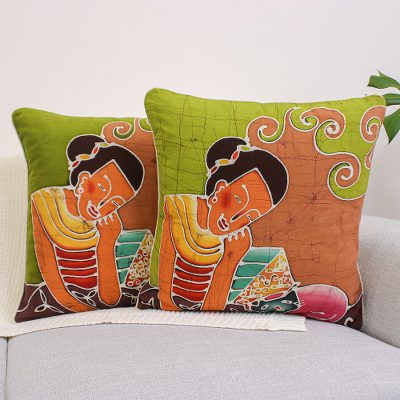 Cotton cushion covers, Feline Life (pair)