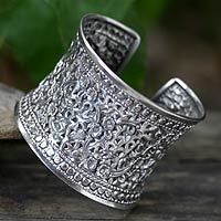 Sterling silver cuff bracelet,
