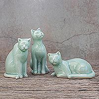 Celadon ceramic statuettes,