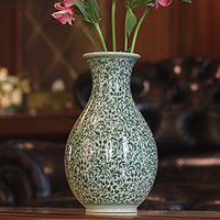 Celadon ceramic vase,