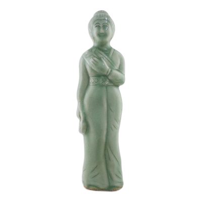 Celadon ceramic statuette