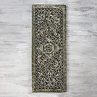 Teak relief panel,