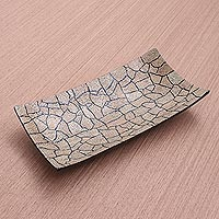Eggshell mosaic tray, 'Earthquake' - Eggshell mosaic tray