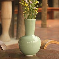 Celadon ceramic vase,