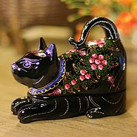 Lacquered box Kitty Cat Happiness Thailand