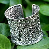 Sterling silver cuff bracelet,