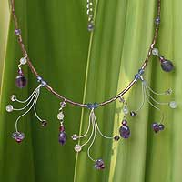 Amethyst waterfall necklace Jungle Dancer Thailand