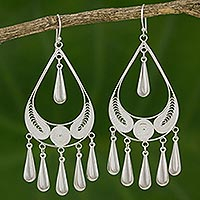 Sterling silver filigree earrings Mystic Rain Thailand