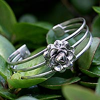 Sterling silver cuff bracelet Silver Rose Thailand