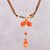 Carnelian and citrine pendant necklace, 'Flight' - Carnelian and Citrine Butterfly Necklace thumbail