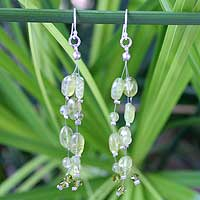 Peridot waterfall earrings Lime Drops Thailand