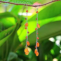 Carnelian dangle earrings Fiery Romance Thailand