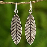 Silver dangle earrings, 'Summer Leaves' - Silver Dangle Earrings