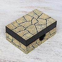 Eggshell mosaic box Crackled Gold Thailand