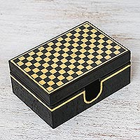 Lacquered wood box Chess Thailand