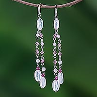 Rose quartz waterfall earrings Shimmering Perfection Thailand